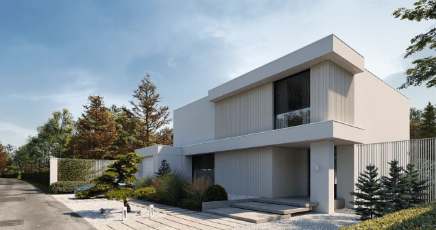 Villa contemporaine minimaliste à Marrakech avec jardin paysager