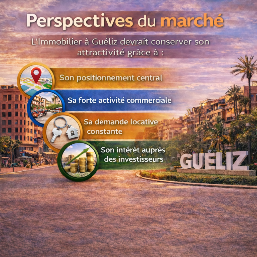 Perspectives du marché immobilier à Guéliz Marrakech attractivité investissement immobilier centre ville