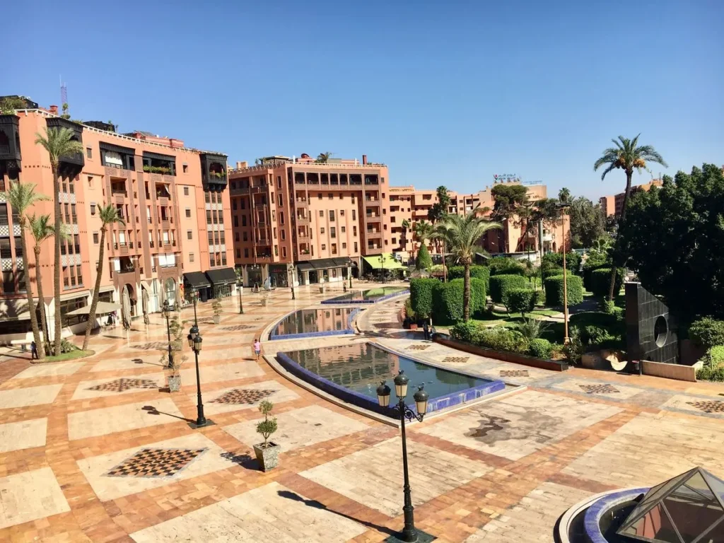 Immobilier à Guéliz Marrakech – vue panoramique du centre moderne et analyse du marché immobilier
