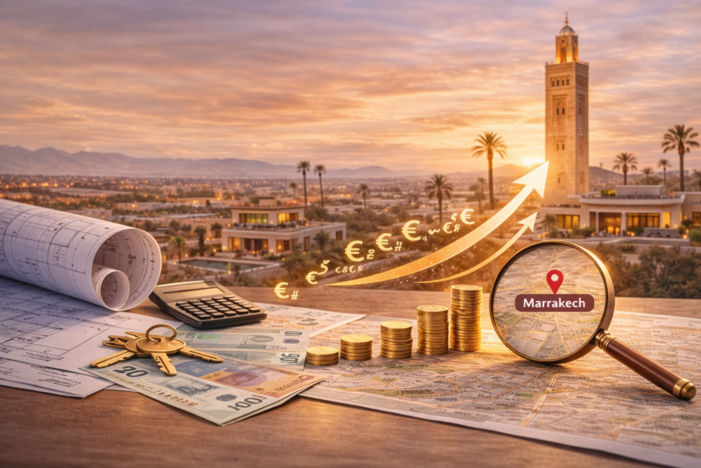 Villa à vendre à Marrakech en 2026 illustrant le marché immobilier et les opportunités d’investissement.