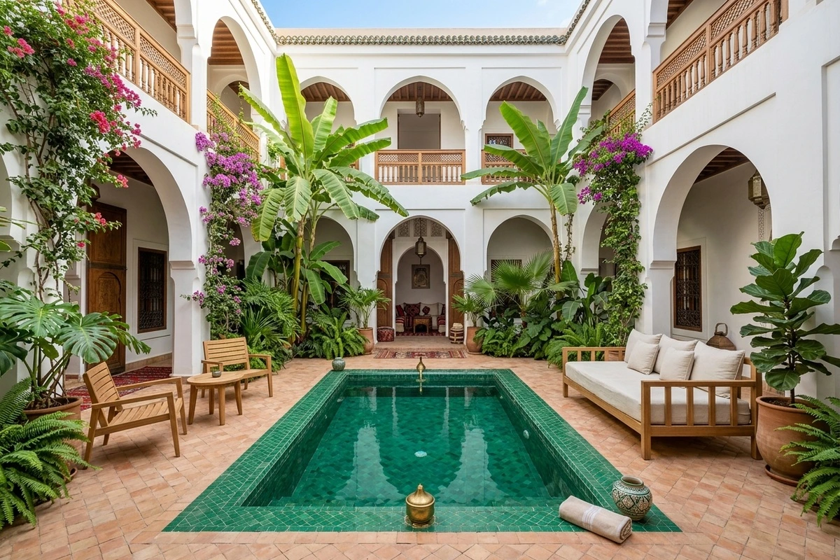 Riad de prestige titré avec patio et piscine à Marrakech — Spécificités fiscales et sécurisation de l'acquisition