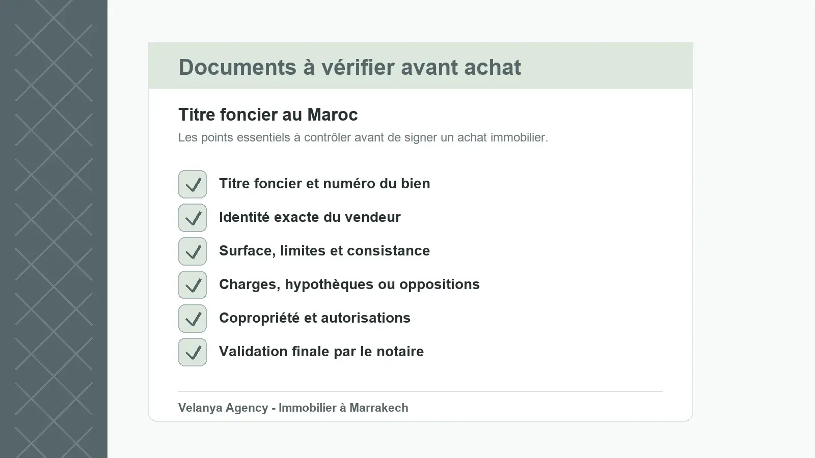 Checklist des documents à vérifier avant un achat immobilier au Maroc