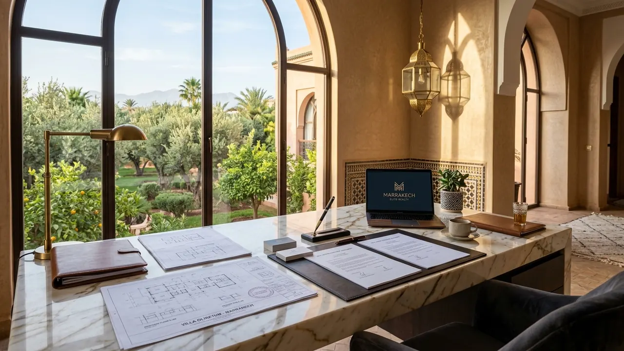 Dossier d investissement immobilier et plans architecturaux d une villa à Marrakech