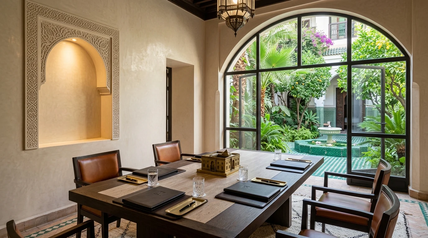 Comment négocier le prix d'un bien immobilier à Marrakech : salon de réunion et négociation