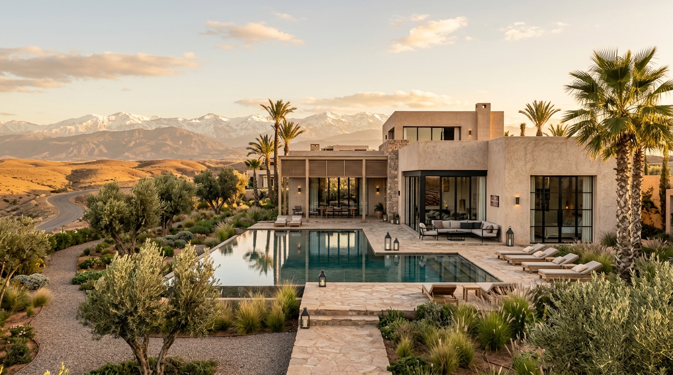 Villa de luxe avec piscine et vue sur l'Atlas sur la Route d'Amizmiz à Marrakech