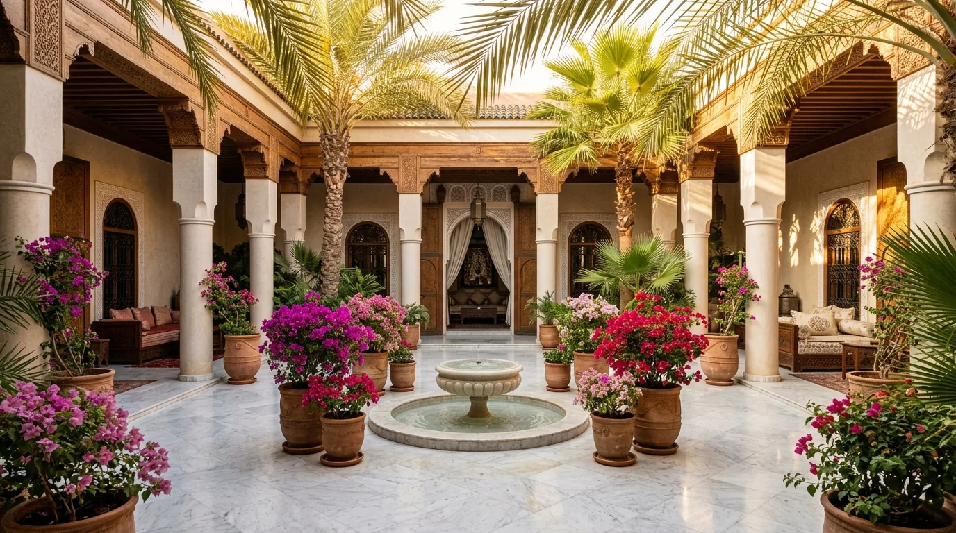 Vérification régulière et entretien des extérieurs d'une villa à Marrakech