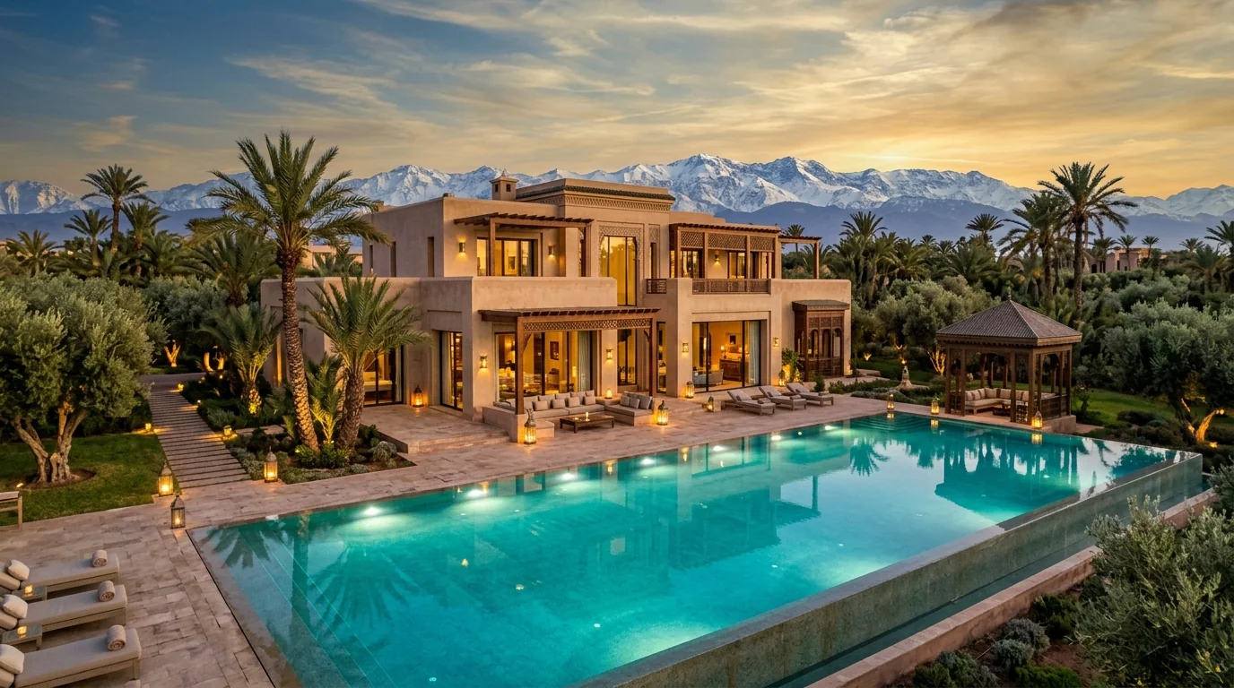Somptueuse villa au coucher de soleil pour résidence principale ou secondaire à Marrakech